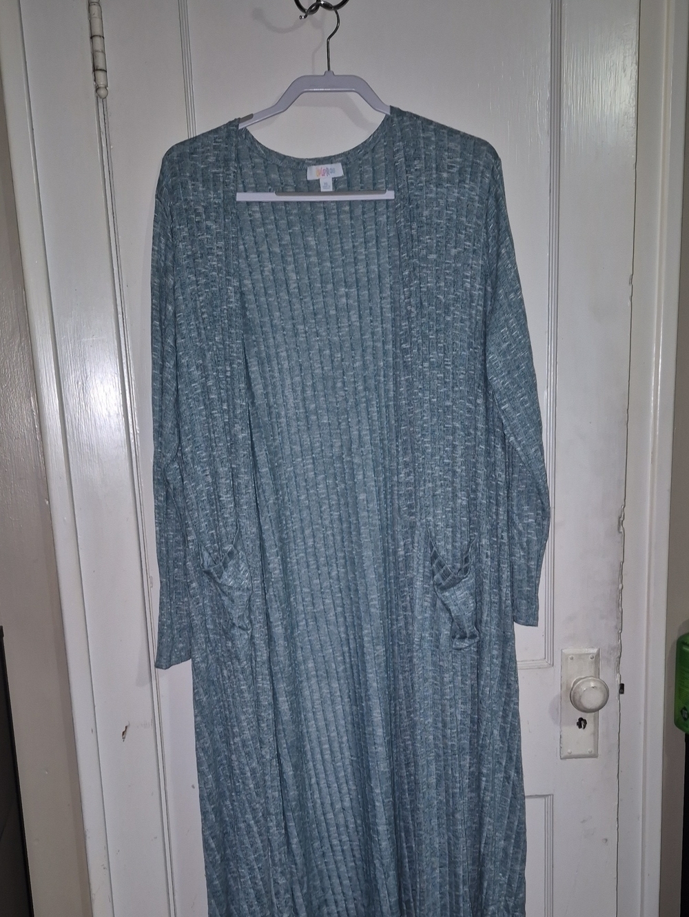 Cozy Ribbed Long Sleeve Maxi Dress - Blue